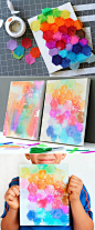 art project for kids using tissue paper and water!: