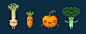 Fruits & Veggies : Pixel art fruits and veggies characters.