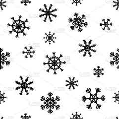 向量圣诞节无缝模式与抽象雪花。冬季设计