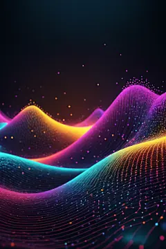 线条发射未来感脉冲波科技背景图