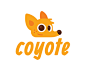 Coyote卡通狼 卡通形象 土狼 狼logo 可爱 动物 橙色 商标设计  图标 图形 标志 logo 国外 外国 国内 品牌 设计 创意 欣赏