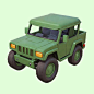 Premium PSD | A green jeep army vehicle cartoon illustration