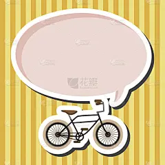 自行车卡通设计元素向量