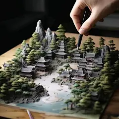 Midjourney 画江山 手艺人 人工智能ai  