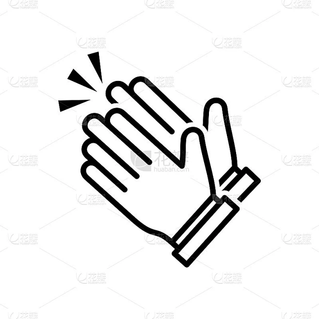 Clapping hand icon vector素材-花瓣网