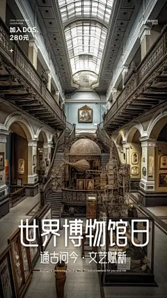 【南门网】广告 海报 古董 博物馆 世界博物馆日 图书馆