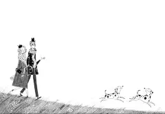【亚波插画分享】
#手绘##儿童插画#铅笔手绘 
今儿分享的是Alex T Smith 的铅笔稿，造型有趣，构图简介，经常会有大面积的留白让读者自己去想象，最重要的是，整体色调关系处理的好好呀，即使黑白色调也不会觉得单调 ​​​​