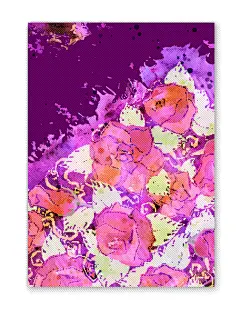 紫色水彩手绘鲜花请柬贺卡矢量素材