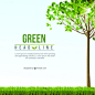 Green background template Free Vector