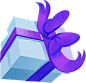 新年礼物蓝色插画节日紫色手绘礼盒彩色传统图片