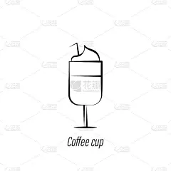 咖啡杯手绘图标。元素的咖啡插图图标。符号和符号可以用于网页，标志，手机应用程序，UI，用户体验
