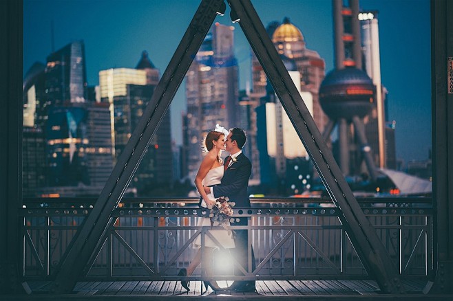 夜景婚纱照上海旅拍
