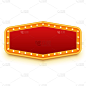Gold light sign. Retro style design. Frame with li