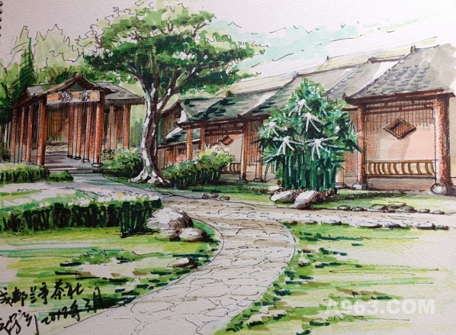 室内景观手绘作品