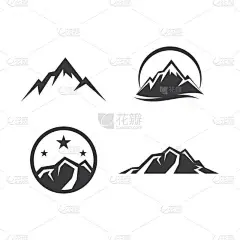 山区图解自然标识矢量