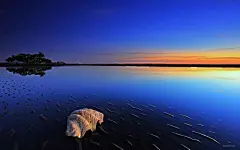 蓝色日落唯美风景高清电脑壁纸桌面壁纸1