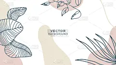 有机背景与花卉和几何元素。社交媒体帖子、移动应用、横幅设计、网页或互联网广告。时尚波西米亚背景。放荡