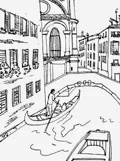 欧式建筑高清素材 手绘 水道 线描 街景 免抠png 设计图片 免费下载