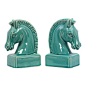 Urban Trends - Ceramic Horse Head Bookend Gloss Turquoise - Ceramic Horse Head Bookend Gloss Turquoise