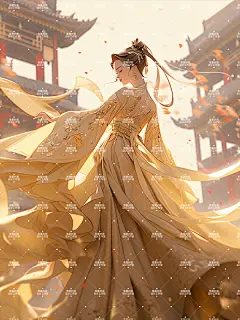 AI版权古风女8
