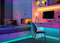WiFi涂鸦智能RGB天猫精灵灯带电竞桌面卧室氛围七彩变色led灯条-淘宝网