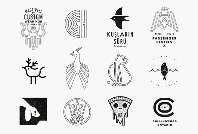 [米田/主动设计整理]Stunning logos based on simple graphic shapes.-花瓣网