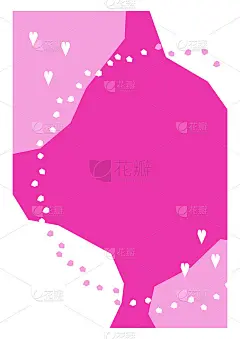 向量平面插图与抽象几何形状在粉红色的背景和复制空间。垂直横幅为情人节。充满爱意的贺卡