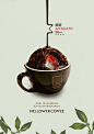 之前给咖啡公司制作的海报，设计师：@布言空