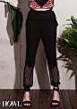 设计师品牌HOWL2014秋装新款女装蕾丝长裤女式长裤休闲裤哈伦裤