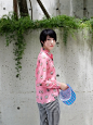 台湾独立设计师品牌 可爱猫头狗头 漂亮的粉红色衬衫 原创设计师 新款 2013
