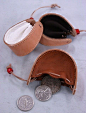 leather coin purse from scraps