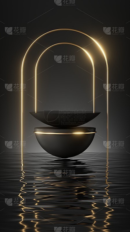 3d渲染，抽象的最小场景与简单的几何半球...