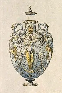 文艺复兴时期金银器，彩铅作品@CCI中国动漫插画