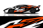 Sport car decal wrap design