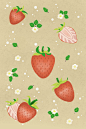 草莓水果主题原创插画