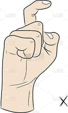 手语和字母表，字母X