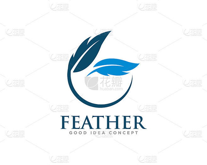 羽毛标志图标设计向量