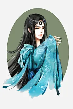 手绘古风姑娘_新图网 https://ixintu.com 水彩 彩绘 插画 中国风 女子 古人