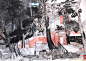 《京郊大觉寺写生》姚鸣京, 2000年

纸本水墨/60cm×80cm