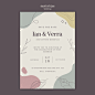 Wedding invitation template Free Psd