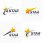 Elegant fast star logo set