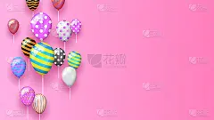 摘要欢乐生日气球背景假日矢量设计风格阴影