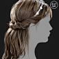 Long Hair & Braids - 08/18, William Moberg : This hairstyle allowed me to try braids and focus on  haircard direction. Since the hair is larger than my previous projects I also present a few initial LOD steps that help negate the extra triangles. 
All