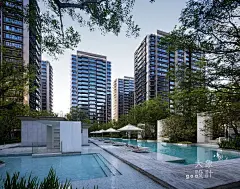 640? 设计尝试基于城市设计视角串联城市界面，样板段所呈现的南侧开放边界致力于打破传统住宅小区的封闭围墙范式，塑造出空间丰富、尺度宜人的立体商业街区，成为项目的独特名片。整体落成后的海上源在延续“边界反转为核心”理念的同时，借助多层基面为南侧楼栋业主设置了立体化的多重归家流线，真正实现了居住私密感与城市活力兼具的目标。东侧边界上富有场所感的通透侧立面取代了封闭的山墙，与通透式围墙和景观装置相结合，展示了富有亲和力的城市形象。

营造鲜活空间的实践并不局限于社区边界，而是渗透到细节当中。建筑师与景观设计方