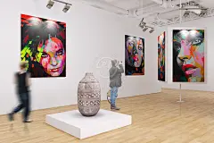 美术馆展览艺术画展场景海报装饰画摄影集作品展示贴图样机ps素材-淘宝网