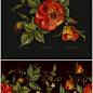 创意蔷薇玫瑰花卉植物刺绣花效果服装饰印花纹图案AI矢量设计素材-淘宝网