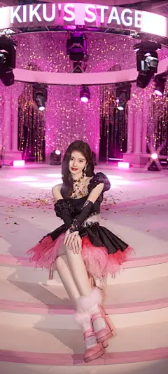 坐在舞台可爱美女鞠婧祎 手机 壁纸