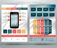 矢量商业海报模板。移动应用广告