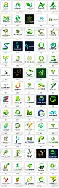 天然环保自然绿叶树木字母组合商标logo标志ai矢量平面设计素材图-淘宝网