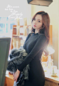 珠珠---20141221，黑色修身针织连衣裙。